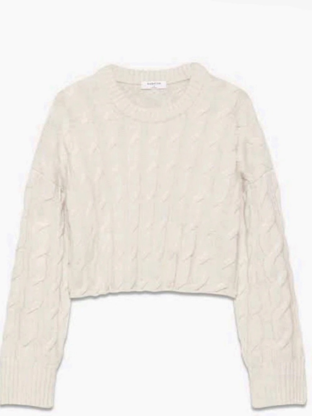 Babaton By Aritzia Glory Sweater Cable-Knit Cropped Sweater 💯 Merino Wool